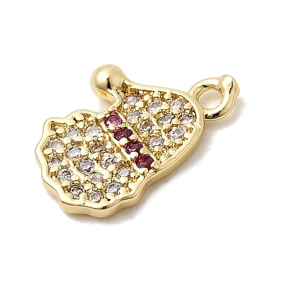 Christmas Brass Micro Pave Cubic Zirconia Charms KK-L258-04G-B01-1