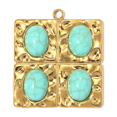 304 Stainless Steel with Turquoise Pendants GG-OY001-03G-01-1