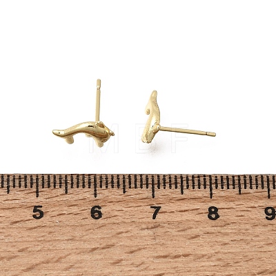 Brass Stud Earrings for Women EJEW-A166-01G-1