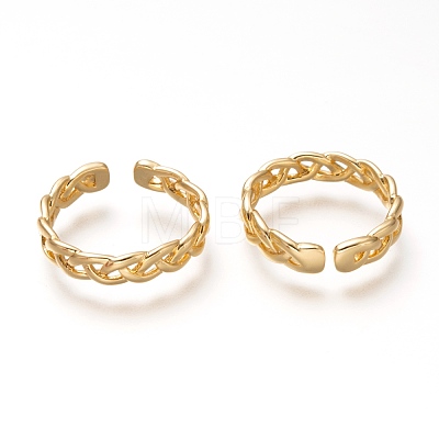 Brass Cuff Rings RJEW-P018-15G-1