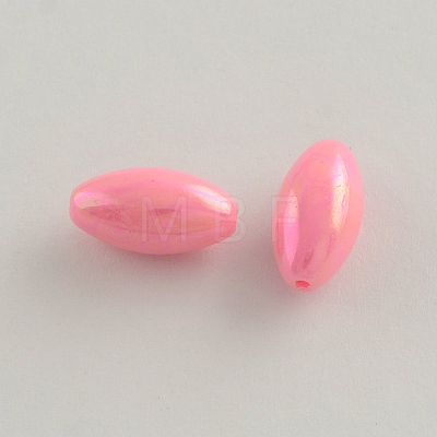 AB Color Plated Rice Acrylic Beads SACR-Q106-09-1