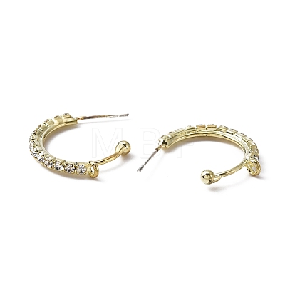 Brass Glass Rhinestone Stud Earring Findings FIND-WH0125-64-1