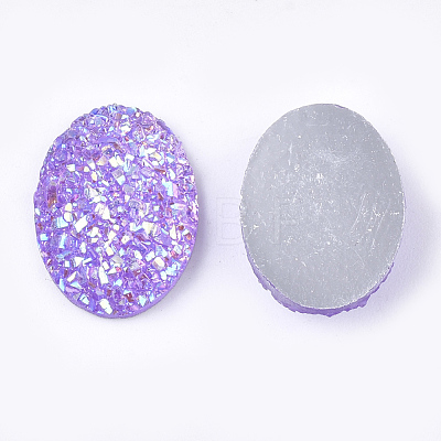 Electroplate Druzy Resin Cabochons CRES-T012-08D-1