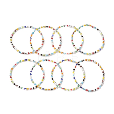 Glass Beads Beaded Stretch Bracelets BJEW-JB10957-1