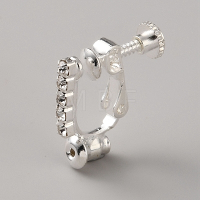 Brass & Crystal Rhinestone Clip-on Earring Findings KK-WH20002-23-1