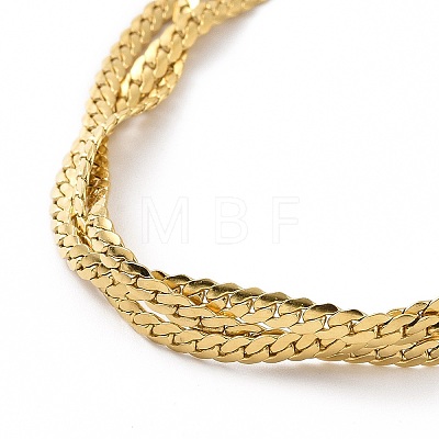 304 Stainless Steel Braided Cuban Link Chain Bracelet for Women BJEW-P286-03G-1