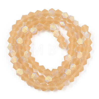 Imitate Austrian Crystal Bicone Frosted Glass Beads Strands EGLA-A039-T2mm-MB18-1