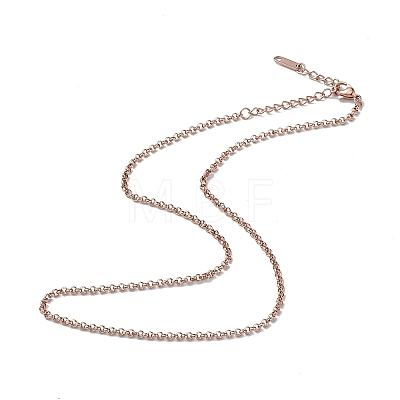 Ion Plating(IP) 304 Stainless Steel Rolo Chain Necklace for Men Women NJEW-K245-022E-1