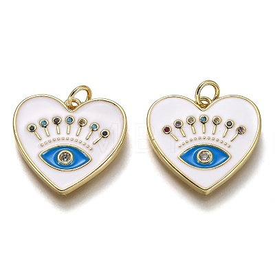Brass Micro Pave Colorful Cubic Zirconia Pendants ZIRC-B0003-12G-1