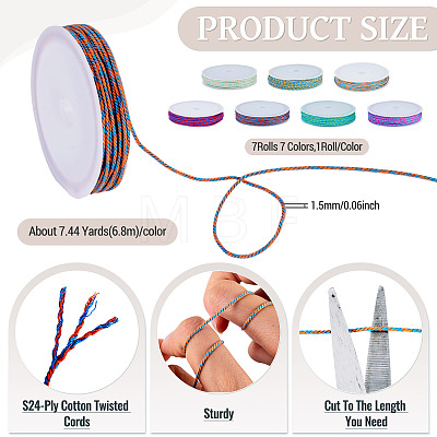 7 Colors S24-Ply Cotton Twisted Cords OCOR-TA0004-23C-1