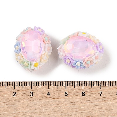 Handmade Luminous Polymer Clay Glass Rhinestone Beads CLAY-H003-05C-1