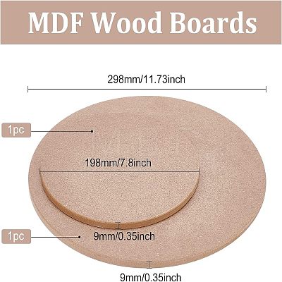 Olycraft 2Pcs 2 Style MDF Wood Boards DIY-OC0009-60-1