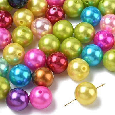 ABS Plastic Imitation Pearl Round Beads SACR-S074-20mm-M-1