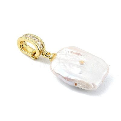 Natural Baroque Keshi Pearl Pendants PALLOY-JF05284-1
