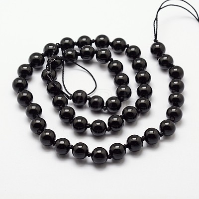 Natural Black Onyx Beads Strands X-G-O153-01-6mm-1