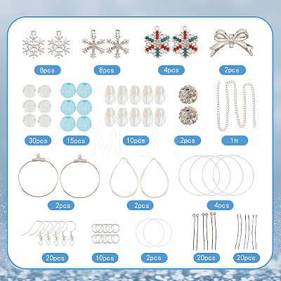 Christmas Snowflake DIY Earring Making Kit DIY-SC0022-79-1
