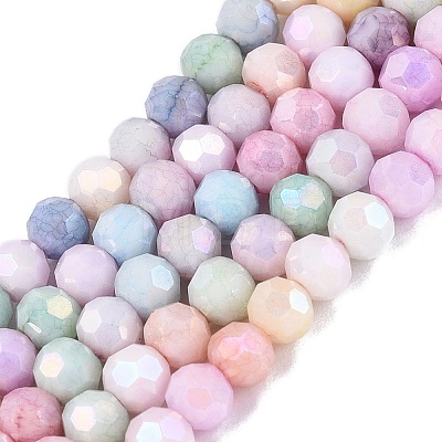 Anti-Tarnish Electroplate Glass Beads Strands EGLA-ZX010-4mm-14-1