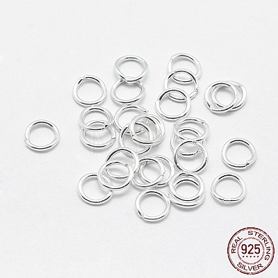925 Sterling Silver Soldered Closed Jump Rings STER-F032-08S-0.7x5-1