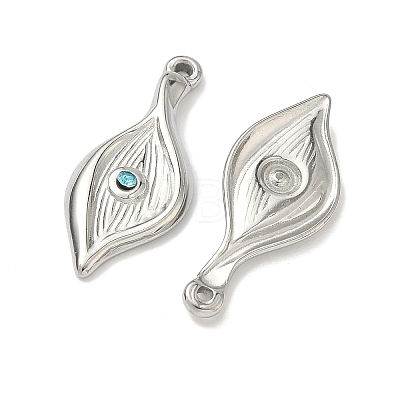 304 Stainless Steel Rhinestone Pendants STAS-L308-10P-1