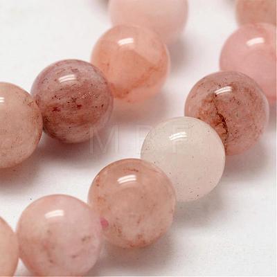 Natural Morganite Round Bead Strands G-O143-05-8mm-1