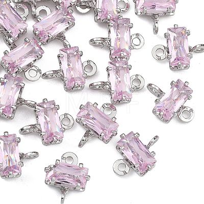 SHEGRACE Brass Pave Cubic Zirconia Rectangle Connector Charms XGRQ2O378-438B-P-1
