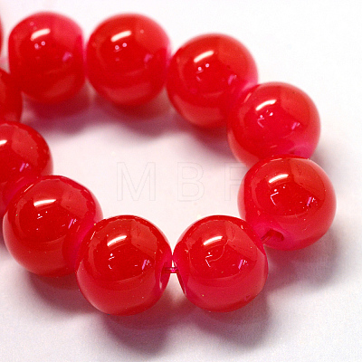 Baking Painted Imitation Jade Glass Round Bead Strands DGLA-Q021-10mm-05-1