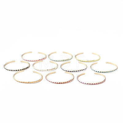 Brass Cuff Bangles BJEW-A134-06G-1