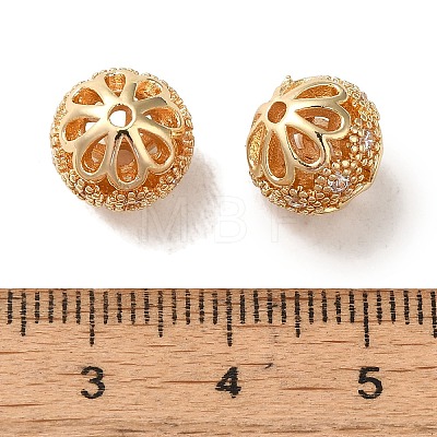 Rack Plating Brass Pave Cubic Zirconia Beads KK-M285-32A-KCG-1