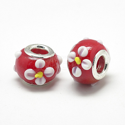 Handmade Lampwork European Beads LAMP-Q029-03A-1