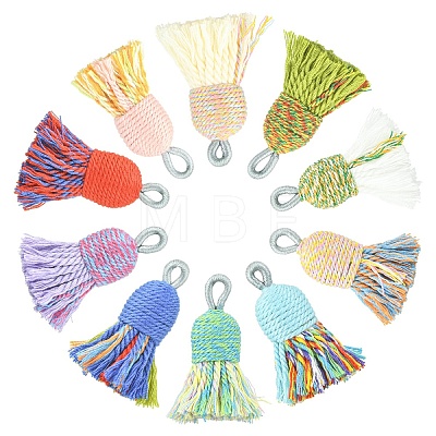 10Pcs 10 Colors Cotton Tassel Pendants FIND-YW0011-74-1