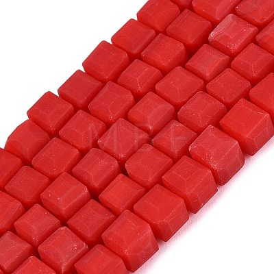Opaque Frosted Glass Beads Strands GLAA-N072-01A-B05-1