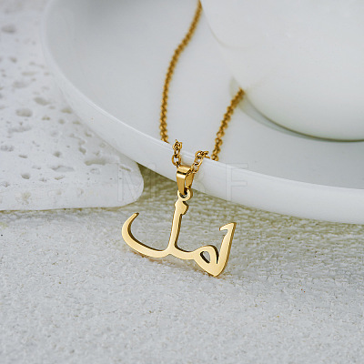 304 Stainless Steel Arabic Pendant Necklaces WGC6A2A-07-1