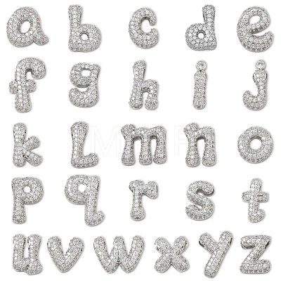 Brass Micro Pave Clear Cubic Zirconia Pendants KK-A300-02P-1