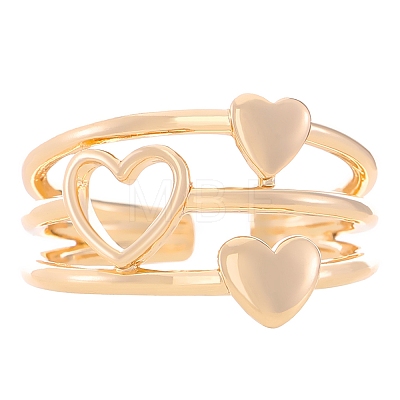 Heart Brass Open Cuff Rings for Women PW-WG5C5E9-07-1