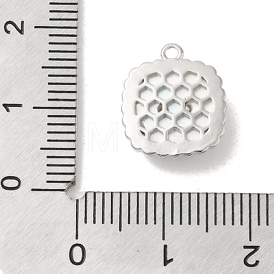 Brass Micro Pave Clear Cubic Zirconia Charms KK-Z073-26P-1