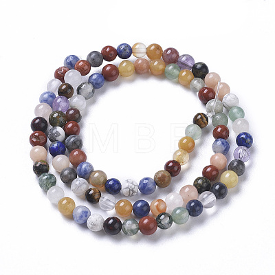 Natural Mixed Gemstone Beads Strands G-F668-08-4mm-1