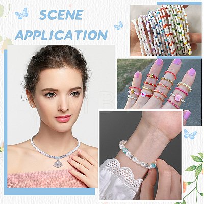 SUNNYCLUE 2 Rolls 2 Colors Flat Elastic Crystal String EW-SC0001-04-1