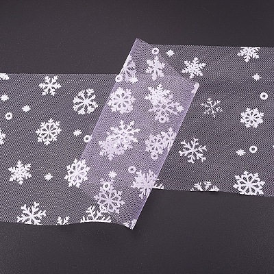 Snowflake Deco Mesh Ribbons OCOR-P010-G09-1