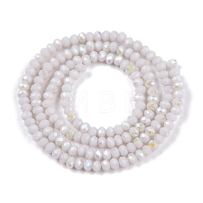 Electroplate Opaque Solid Color Glass Beads Strands EGLA-A044-P1mm-L19-1