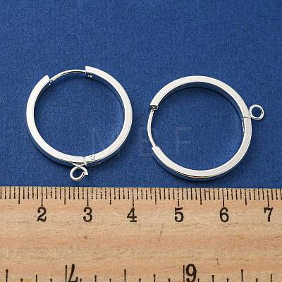 201 Stainless Steel Huggie Hoop Earrings Findings STAS-A167-01Q-S-1