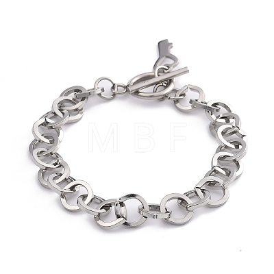 Tarnish Resistant 304 Stainless Steel Cable Chain Bracelets BJEW-P237-08P-1