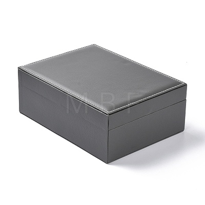 PU Imitation Leather Jewelry Organizer Box with Lock CON-P016-B01-1