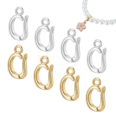 16Pcs 2 Colors Brass Micro Pave Cubic Zirconia Pendants Bails KK-GA0002-08-1
