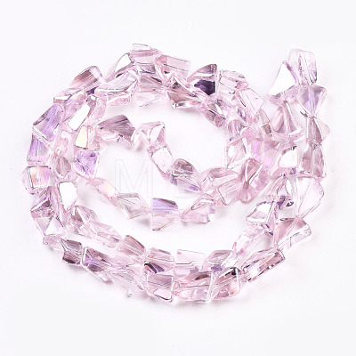 Transparent Electroplate Glass Beads Strands EGLA-T024-01B-02-1