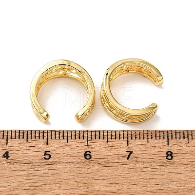 Brass Triple C-Shaped Cuff Earrings EJEW-D332-05E-G-1