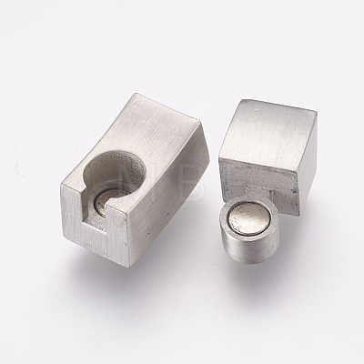 304 Stainless Steel Magnetic Clasps with Glue-in Ends STAS-E144-063P-1