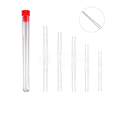 Tarnish Resistant Stainless Steel Collapsible Big Eye Beading Needles SENE-PW0013-02M-1