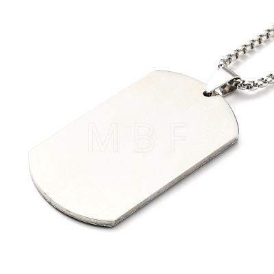 201 Stainless Steel Rectangle with Constellations Pendant Necklace for Women NJEW-G015-01C-1