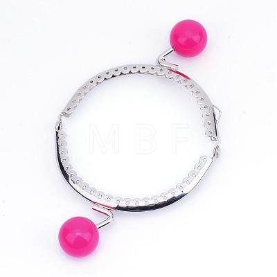 Iron Purse Frame Handle with Solid Color Acrylic Beads FIND-Q038P-D02-1