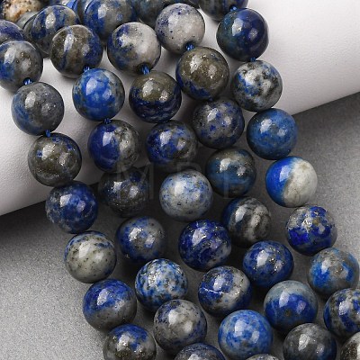 Natural Lapis Lazuli Round Bead Strands G-E262-01-10mm-1